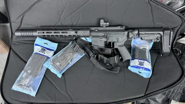 NSP Custom AR-Pistol 300 BLK, Folding with Suppressor - Image 3